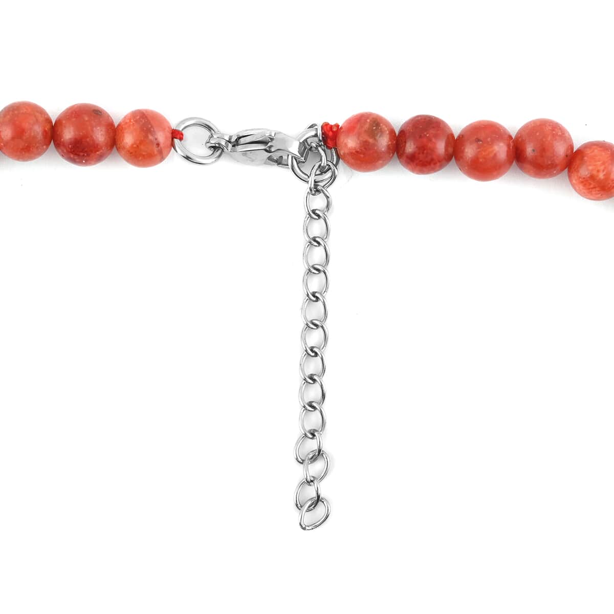 Sponge Coral Bead Necklace In Stainless Steel, Orange Beaded Necklace For Women, Jewelry Gifts For Women  (18 Inches) image number 2