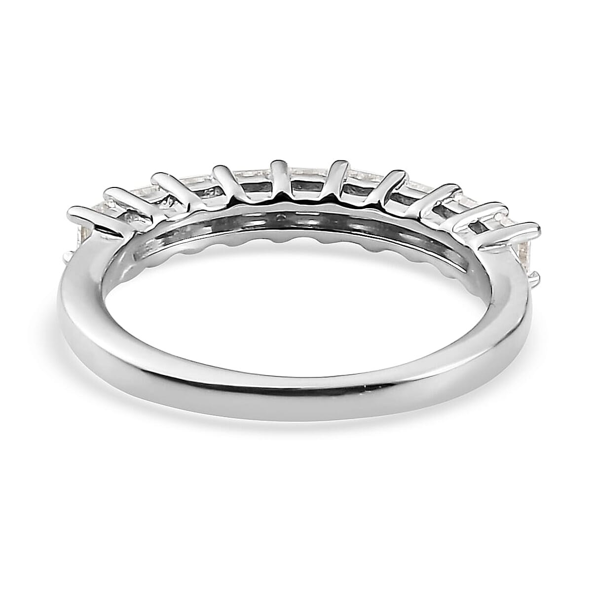 Platinum Over Sterling Silver Ring (Size 10.0) Made with Zirconia from Swarovski 1.10 ctw image number 4