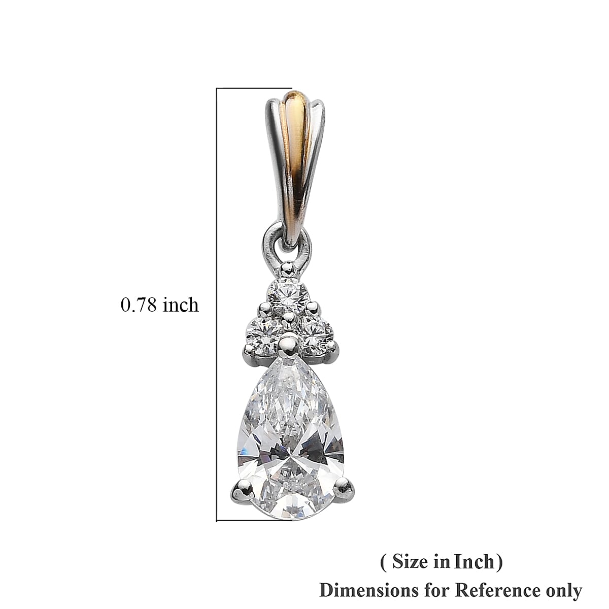 Lustro Stella Made with Finest CZ Drop Earrings in 14K Yellow Gold and Platinum Over Sterling Silver 3.00 ctw image number 4