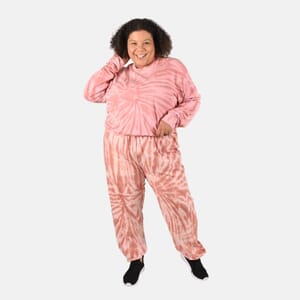 Tamsy Creamsicle Tie Dye Fleece Long Sleeve Sweatshirt - M