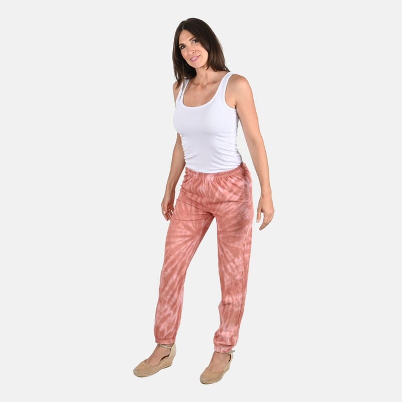 Tamsy Creamsicle Tie Dye Fleece Lounge Pant - L