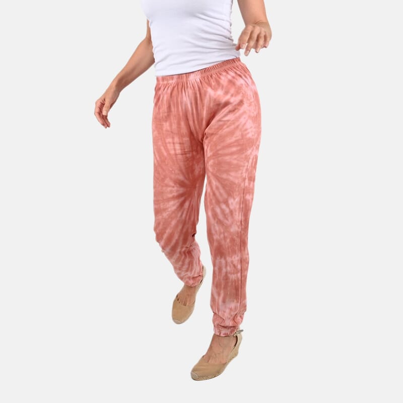 Tamsy Creamsicle Tie Dye Fleece Lounge Pant - L