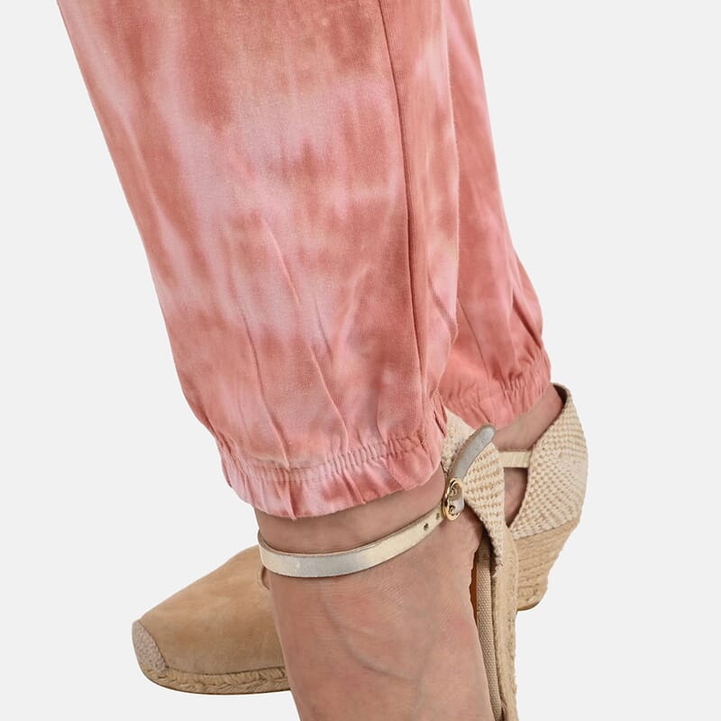 Tamsy Creamsicle Tie Dye Fleece Lounge Pant - L