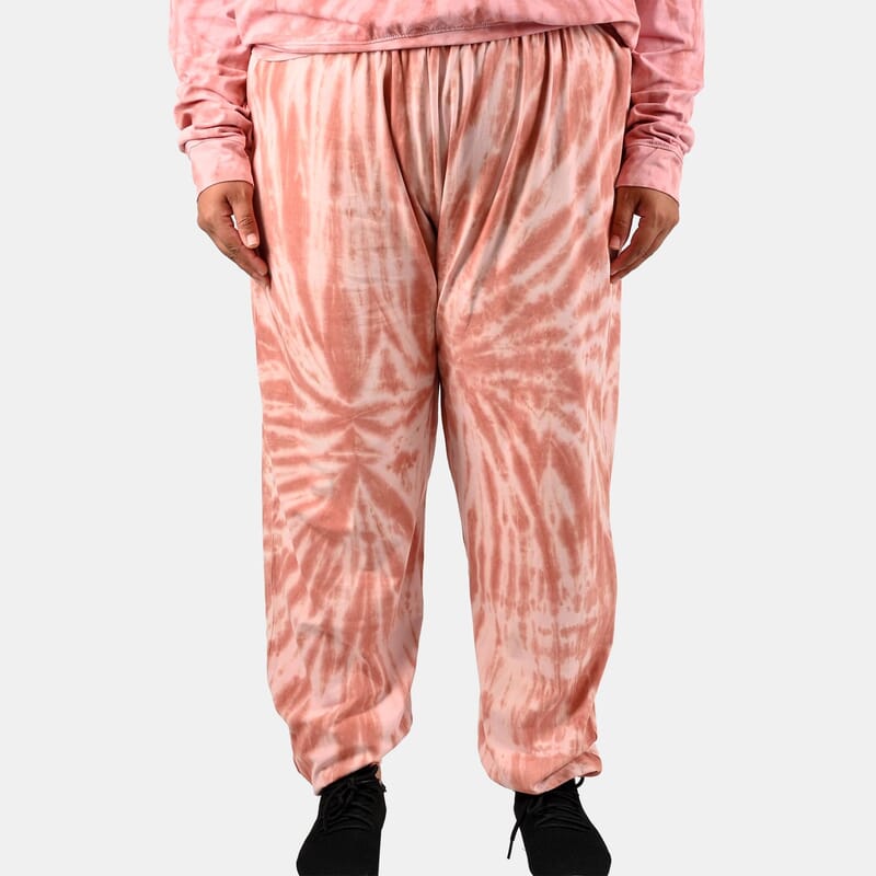 Tamsy Creamsicle Tie Dye Fleece Lounge Pant - L