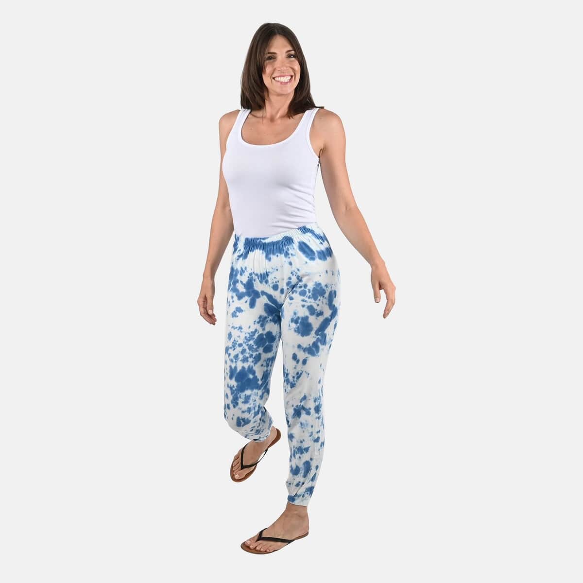 Tamsy Blueberry Tie Dye Fleece Lounge Pant - S image number 0