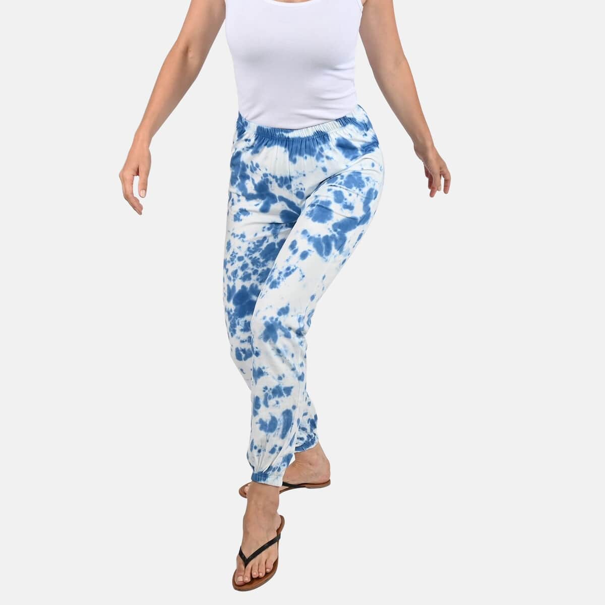 Tamsy Blueberry Tie Dye Fleece Lounge Pant - S image number 2