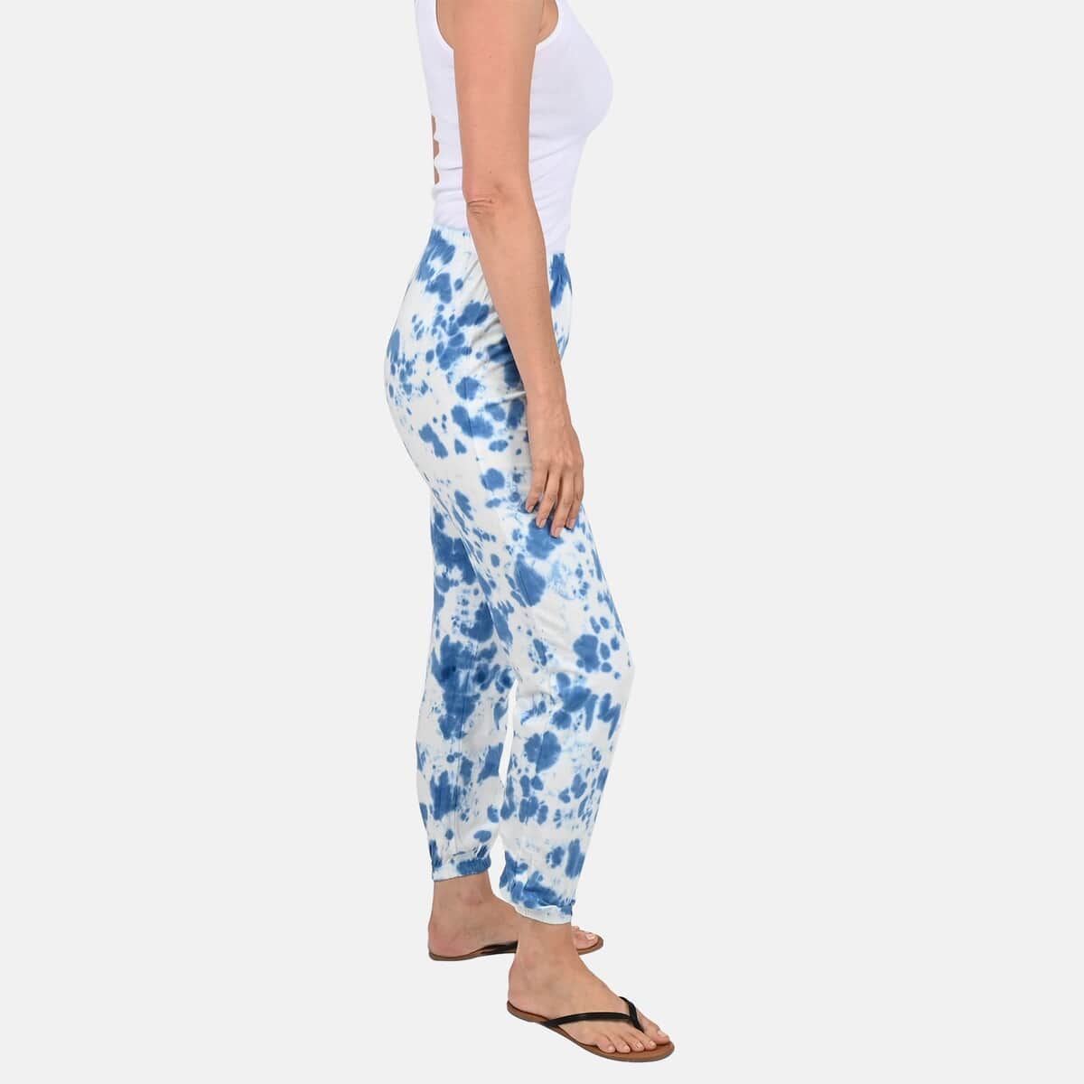 Tamsy Blueberry Tie Dye Fleece Lounge Pant - S image number 3