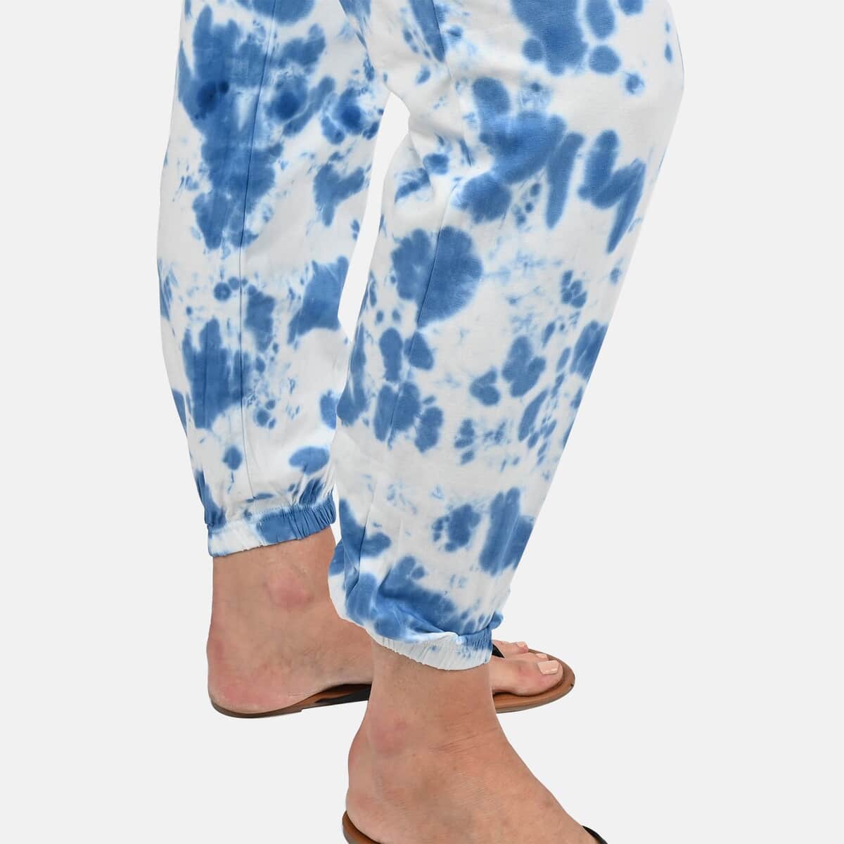 Tamsy Blueberry Tie Dye Fleece Lounge Pant - S image number 4
