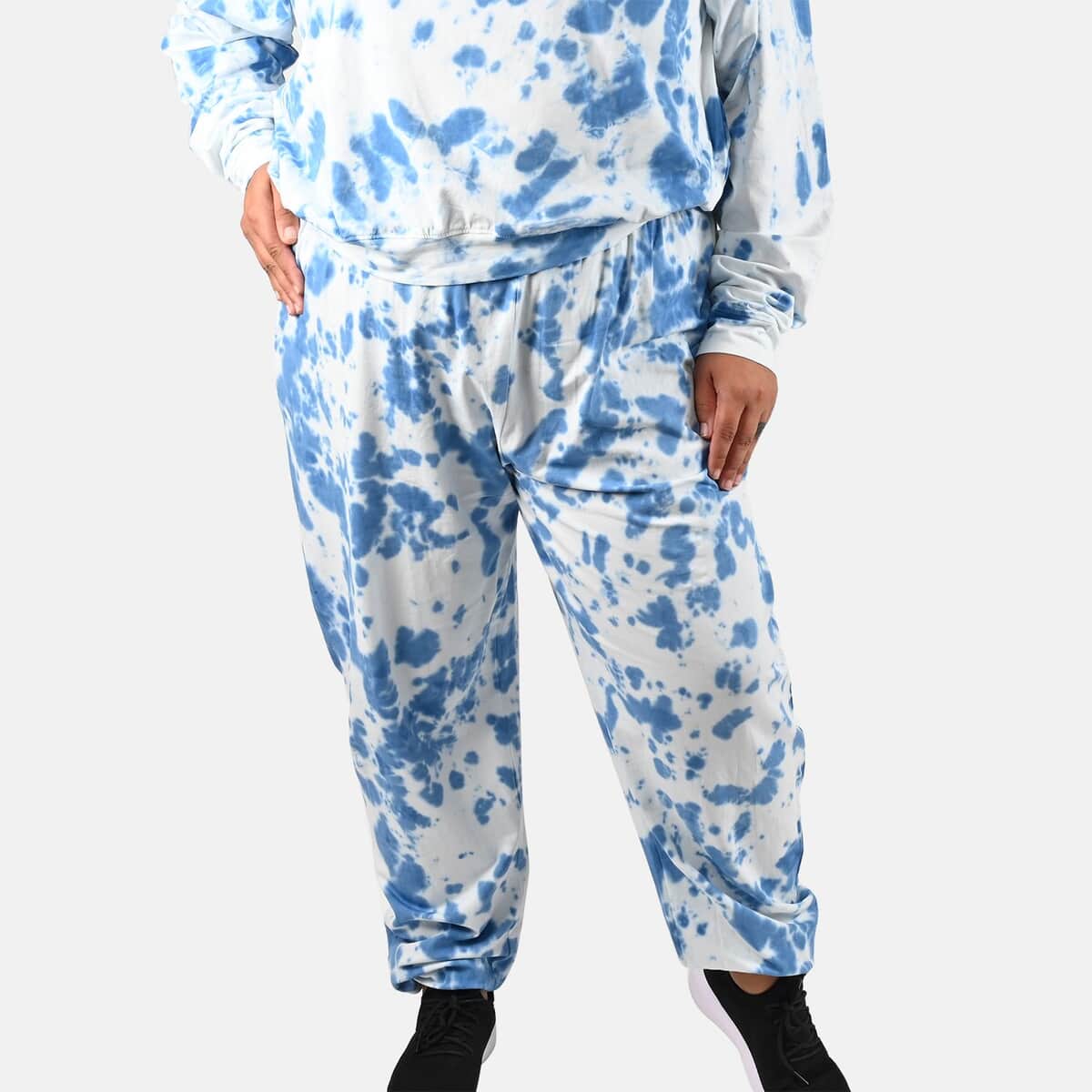 Tamsy Blueberry Tie Dye Fleece Lounge Pant - S image number 5