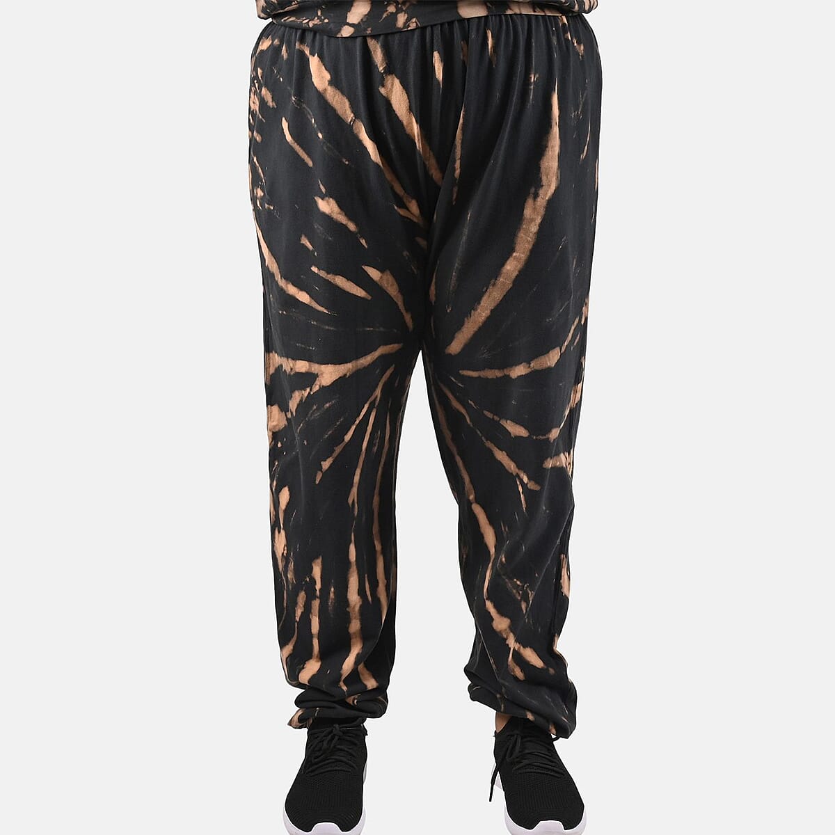 Tamsy Fudge Sundae Tie Dye Fleece Lounge Pant - 1X image number 5