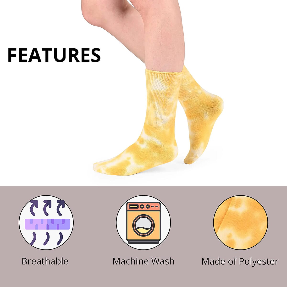 Catalogue Orange Tie Dye Socks - (Women's Size 6-10) image number 1