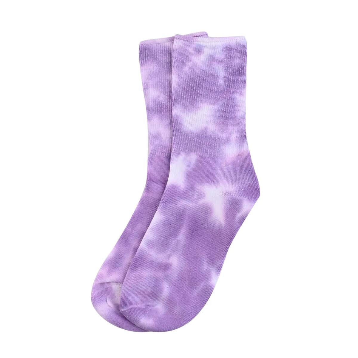 Catalogue Purple Tie Dye Socks - (Women's Size 6-10) image number 3