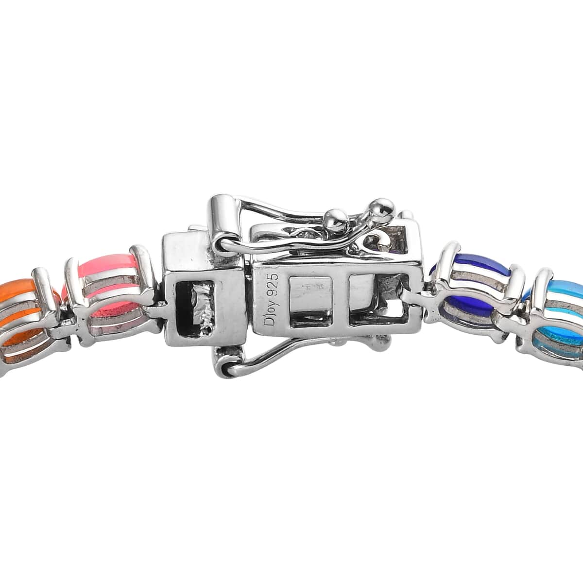 Multi Welo Opal Tennis Bracelet in Platinum Over Sterling Silver (7.25 In) (9.25 g) 5.60 ctw image number 3