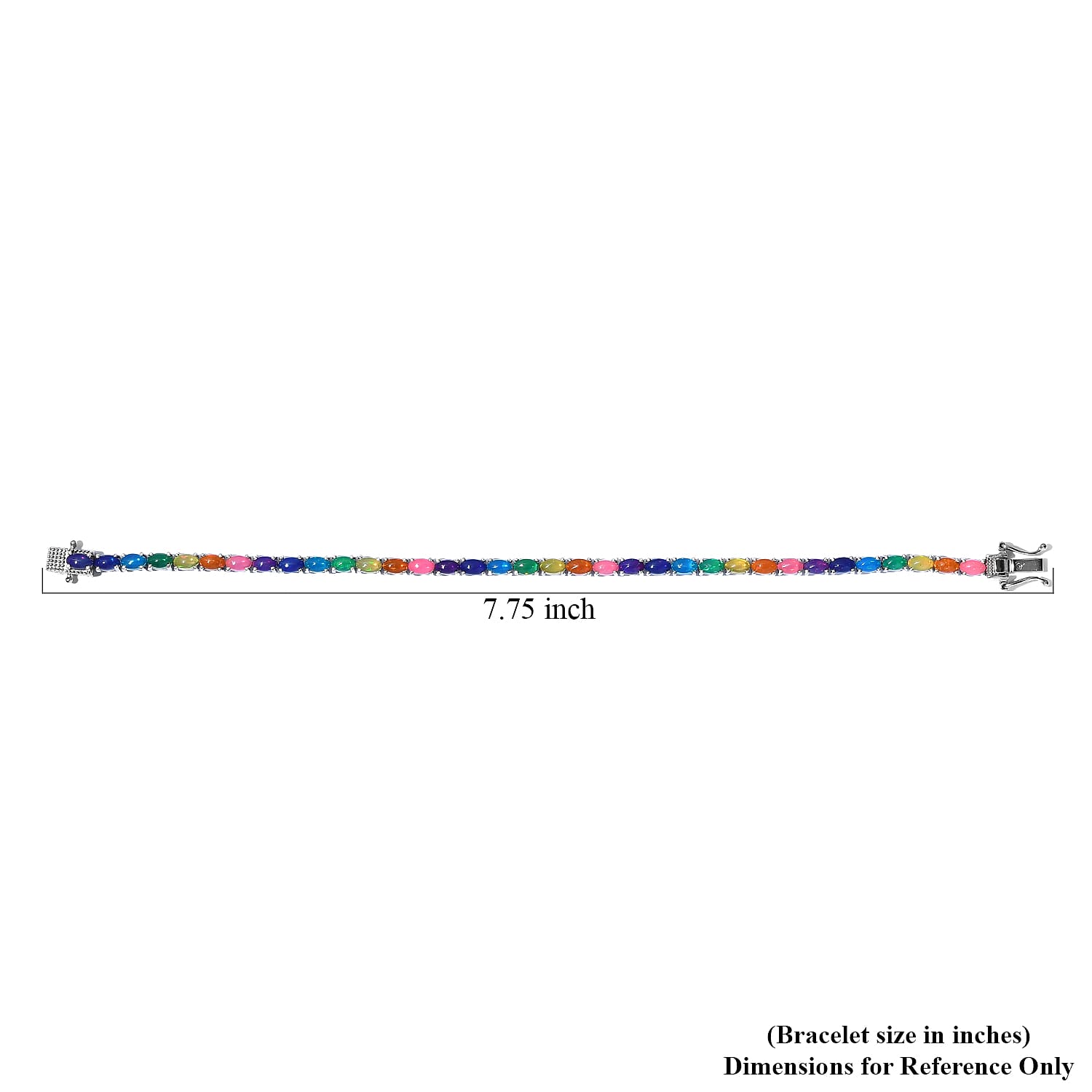 Multi Welo Opal Tennis Bracelet in Platinum Over Sterling Silver (7.25 In) 5.60 ctw
