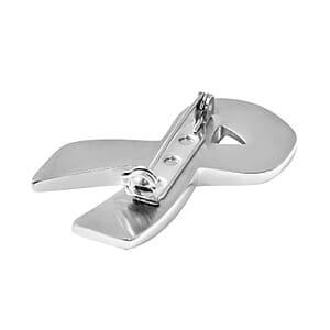 Red and White Austrian Crystal American Flag Ribbon Brooch in Stainless Steel, Tarnish-Free, Waterproof, Sweat Proof Jewelry