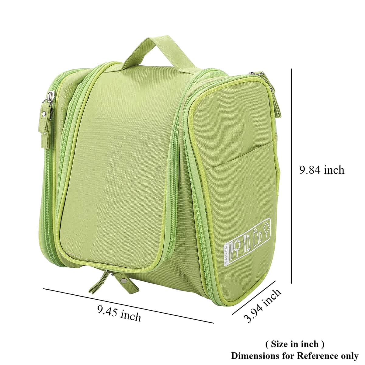 HOMESMART Green Travel Toiletry Bag (9.45"x9.84"x3.94") image number 5