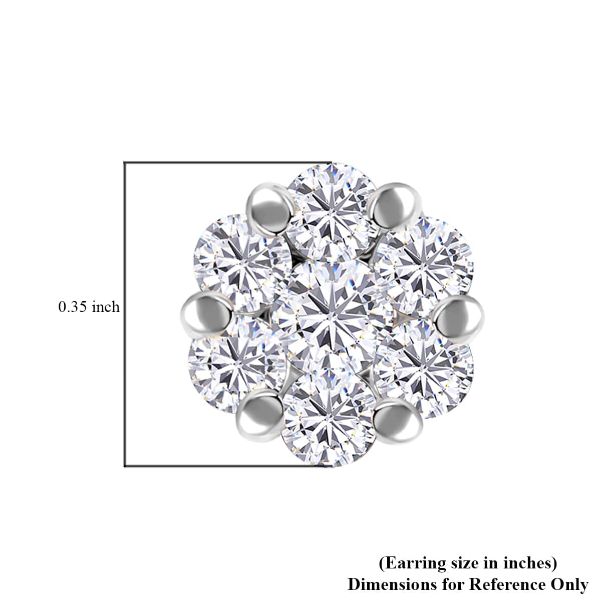LUSTRO STELLA Made with Finest CZ Cluster Earrings in Platinum Over Sterling Silver 2.70 ctw image number 4