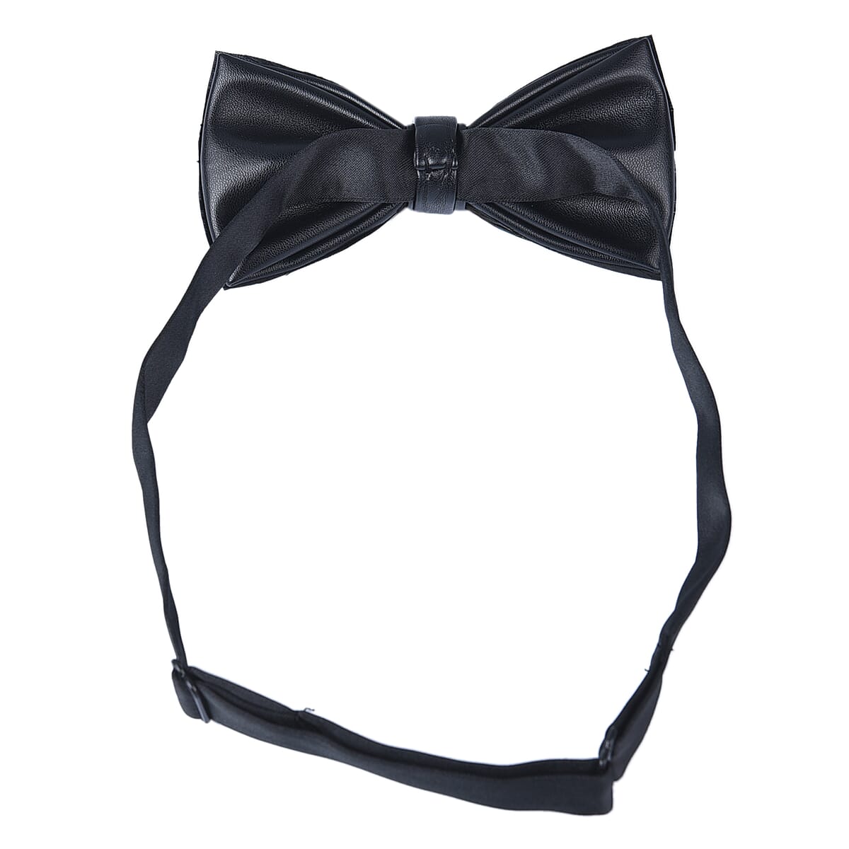 Black & Green Faux Leather Feather Bowtie image number 3