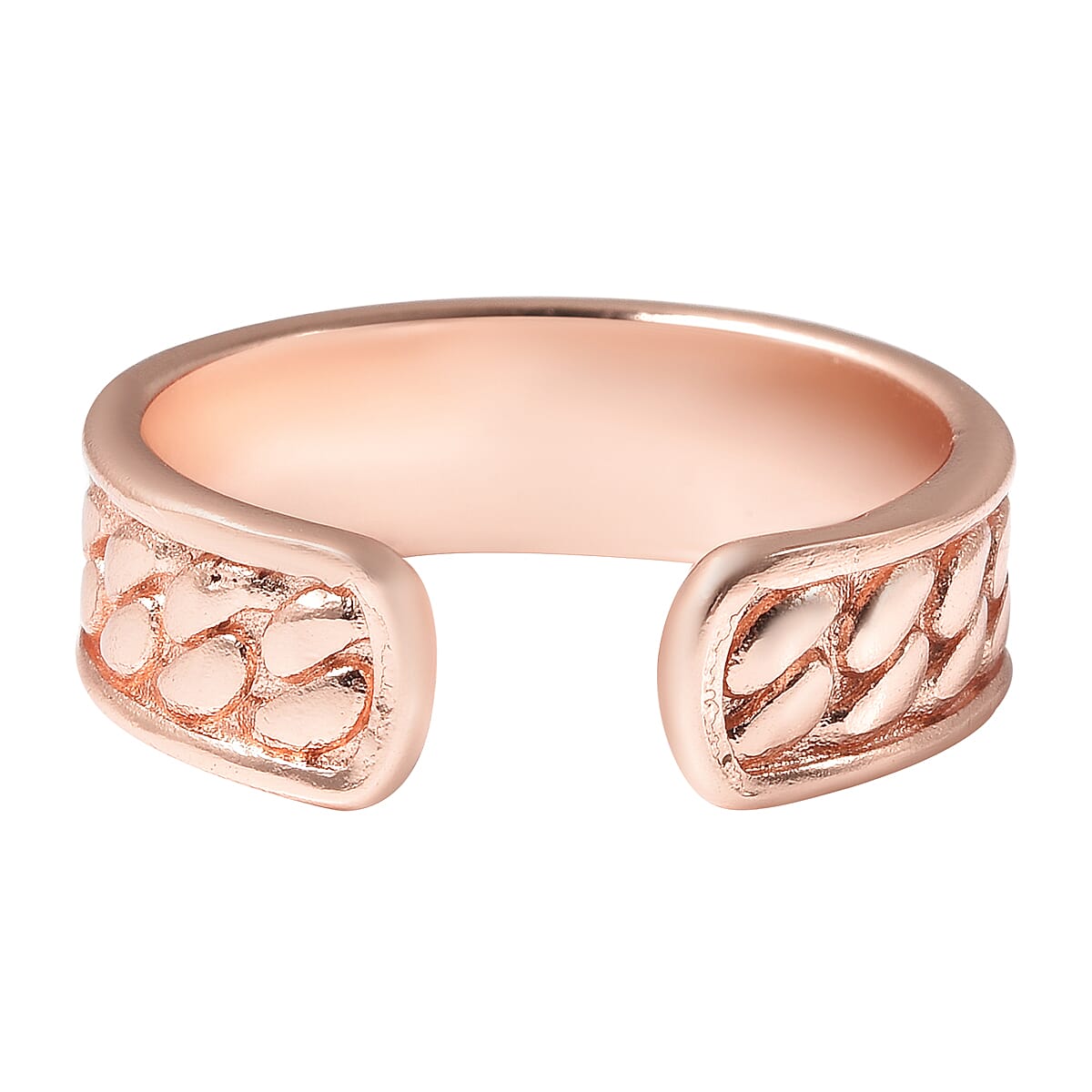 Magnetic By Design Curb Chain Texture Adjustable Open Magnetic Ring in Rosetone