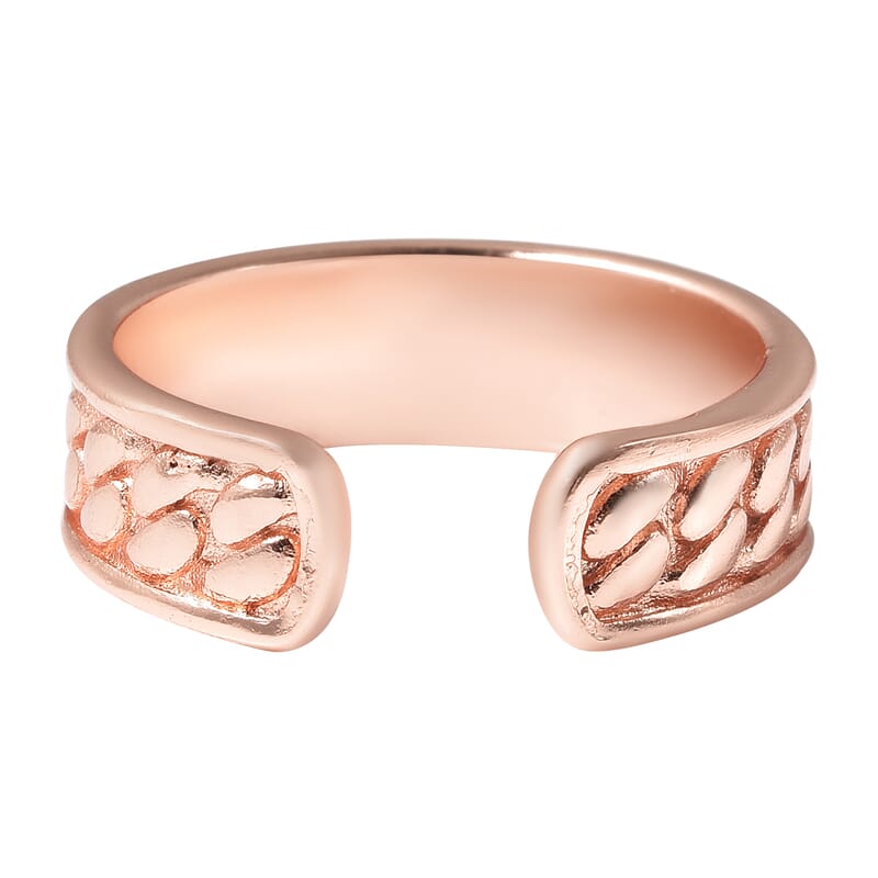 Magnetic By Design Curb Chain Texture Adjustable Open Magnetic Ring in Rosetone