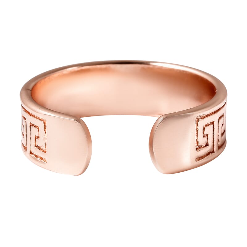 Magnetic By Design Greek Design & Infinity Adjustable Open Magnetic Ring in Rosetone (Size 6.0)