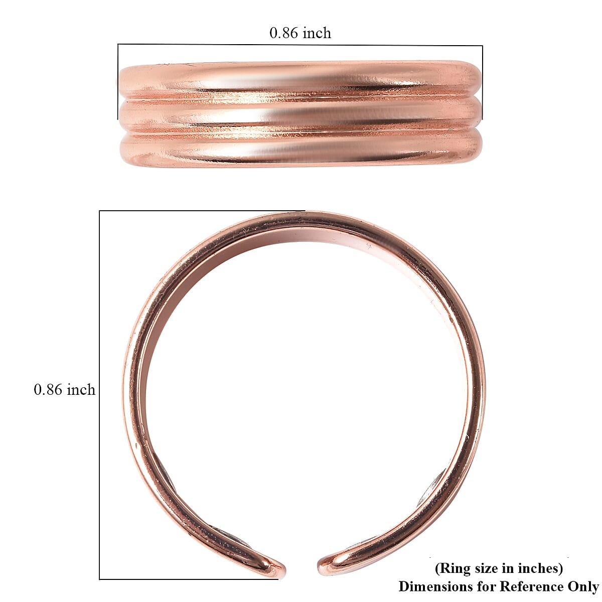 Magnetic By Design Adjustable Open Magnetic Ring in Rosetone