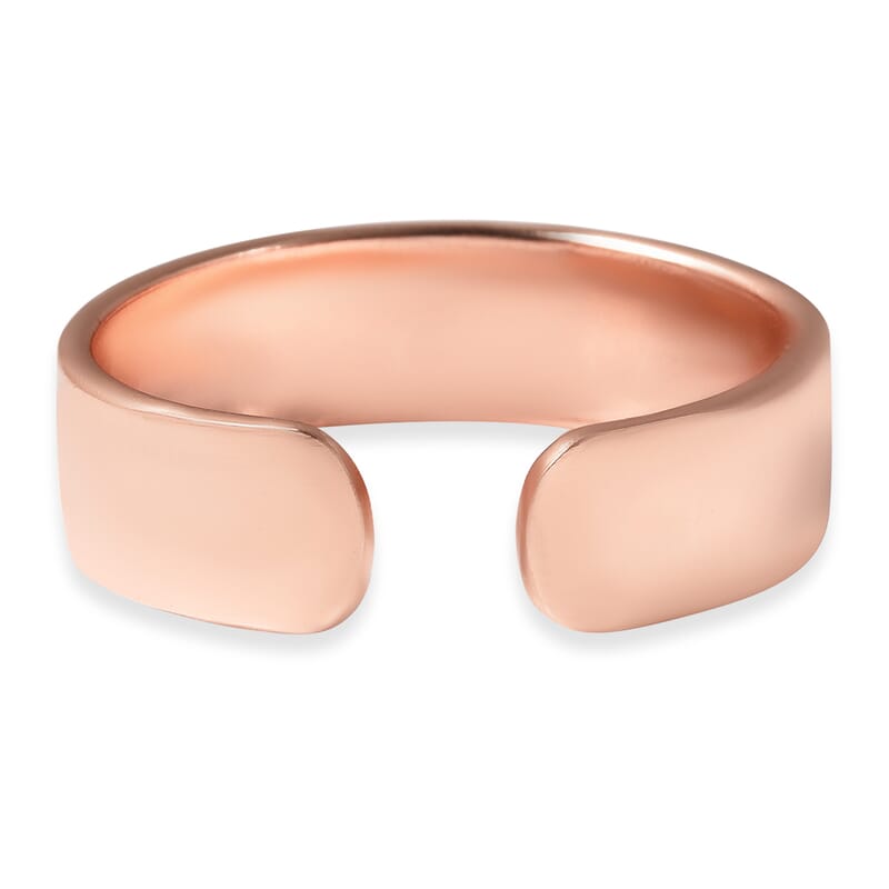 Magnetic By Design Jesus Engraved Adjustable Open Magnetic Ring in Rosetone