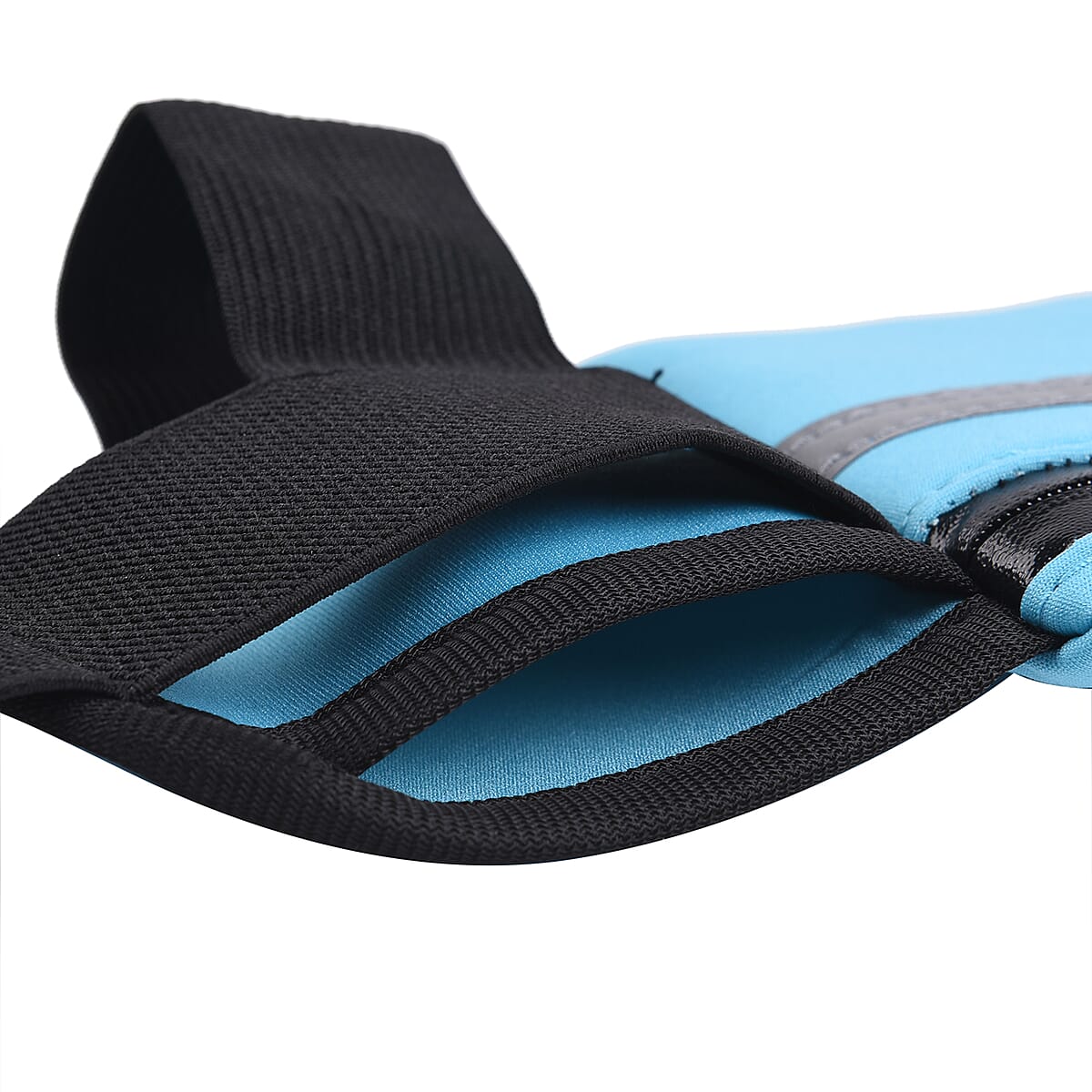 Light Blue Running Bag with Earphone Hole and Three Pockets image number 3