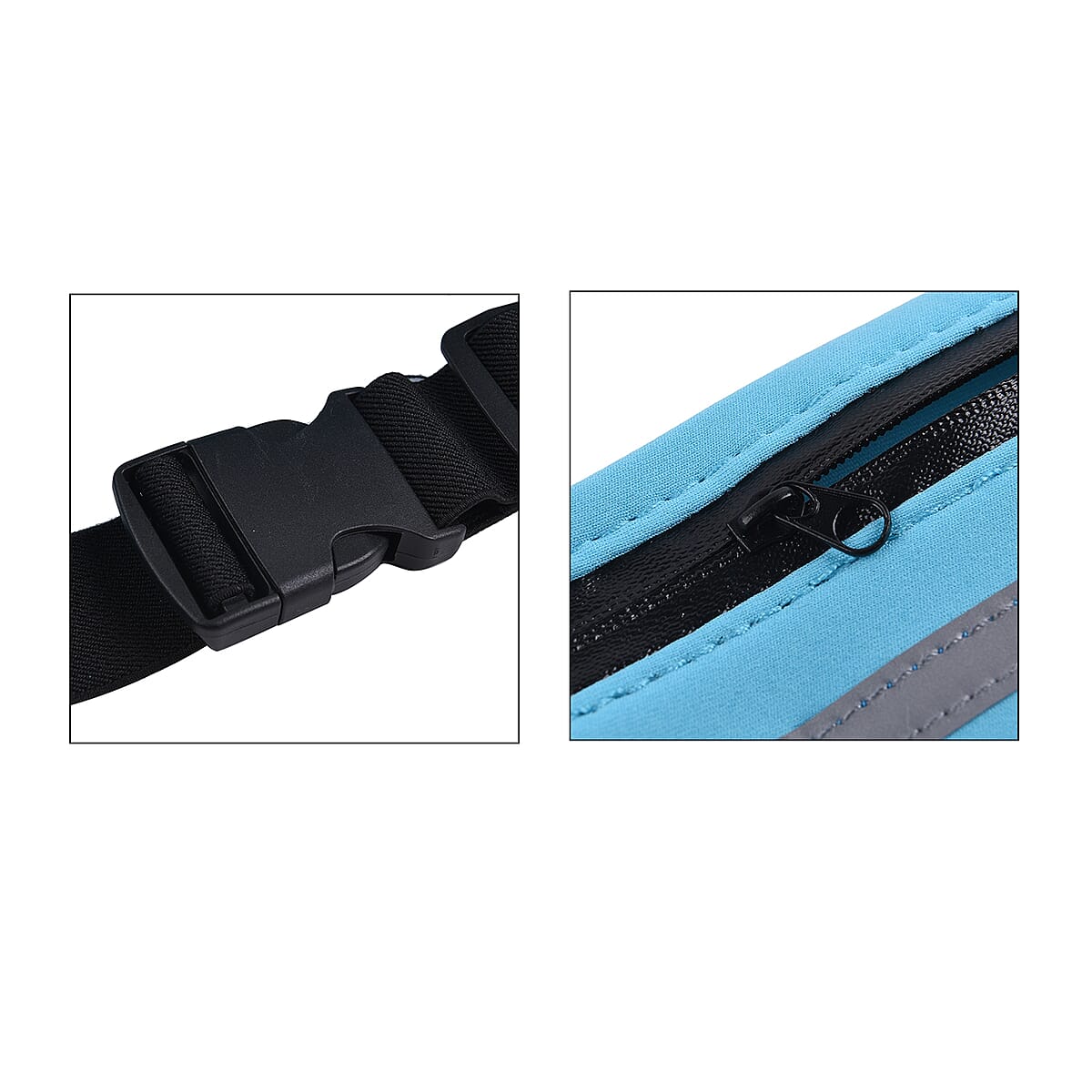 Light Blue Running Bag with Earphone Hole and Three Pockets image number 4