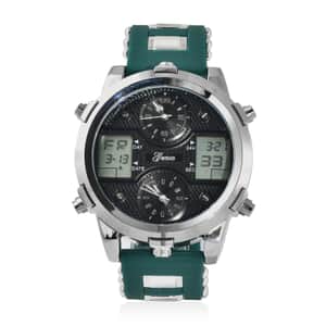 Genoa Miyota Japanese and Electronic Movement Multi Function Watch in Green Silicone Strap