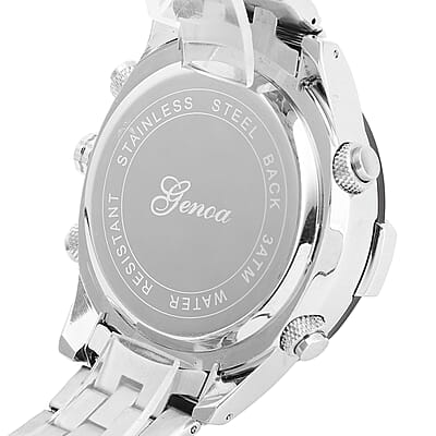 Genoa Japanese Movement Green Camo Dial Watch with Stainless Steel Strap