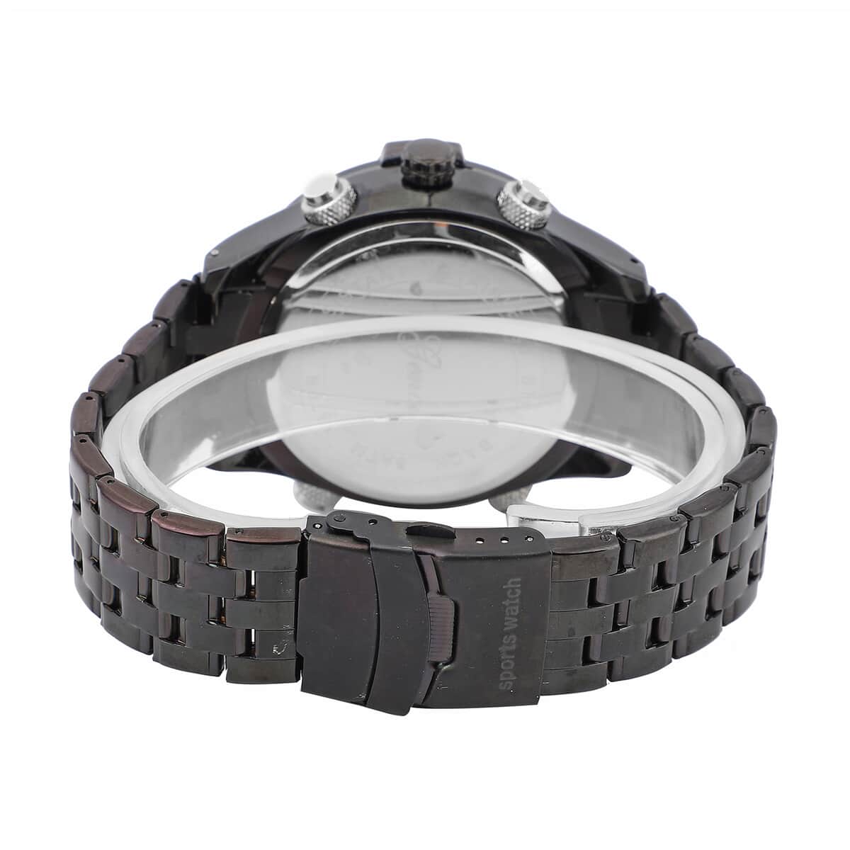 Genoa Japanese Movement Gray Camo Dial Watch with ION Plated Black Over Stainless Steel Strap image number 5