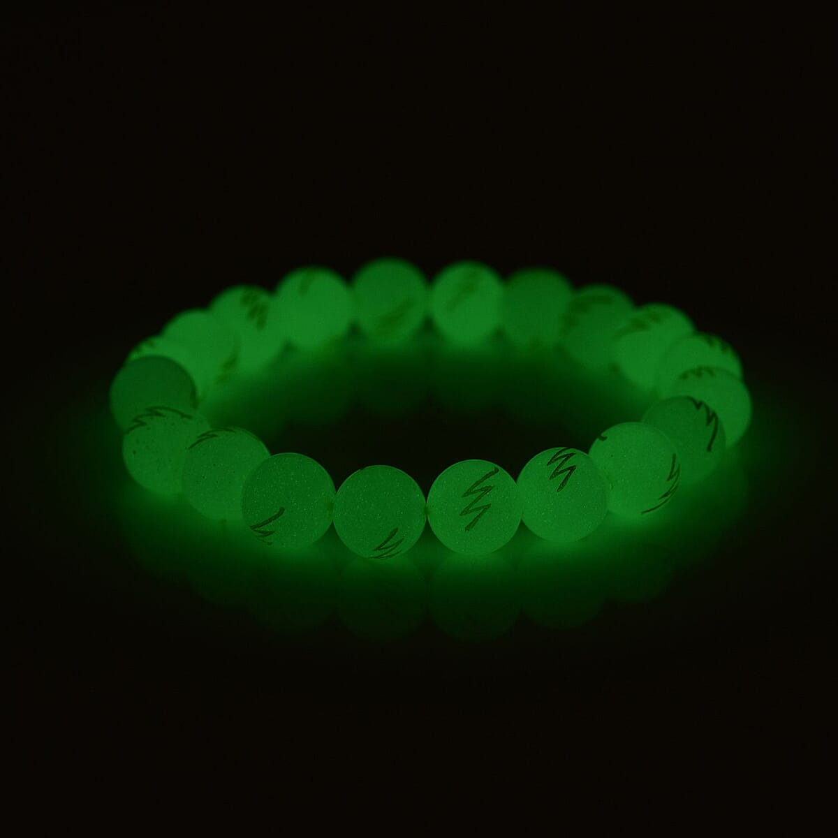 Luminous Seiheki Reiki Power Symbol Engraved Beaded Stretch Bracelet 122.50 ctw image number 2