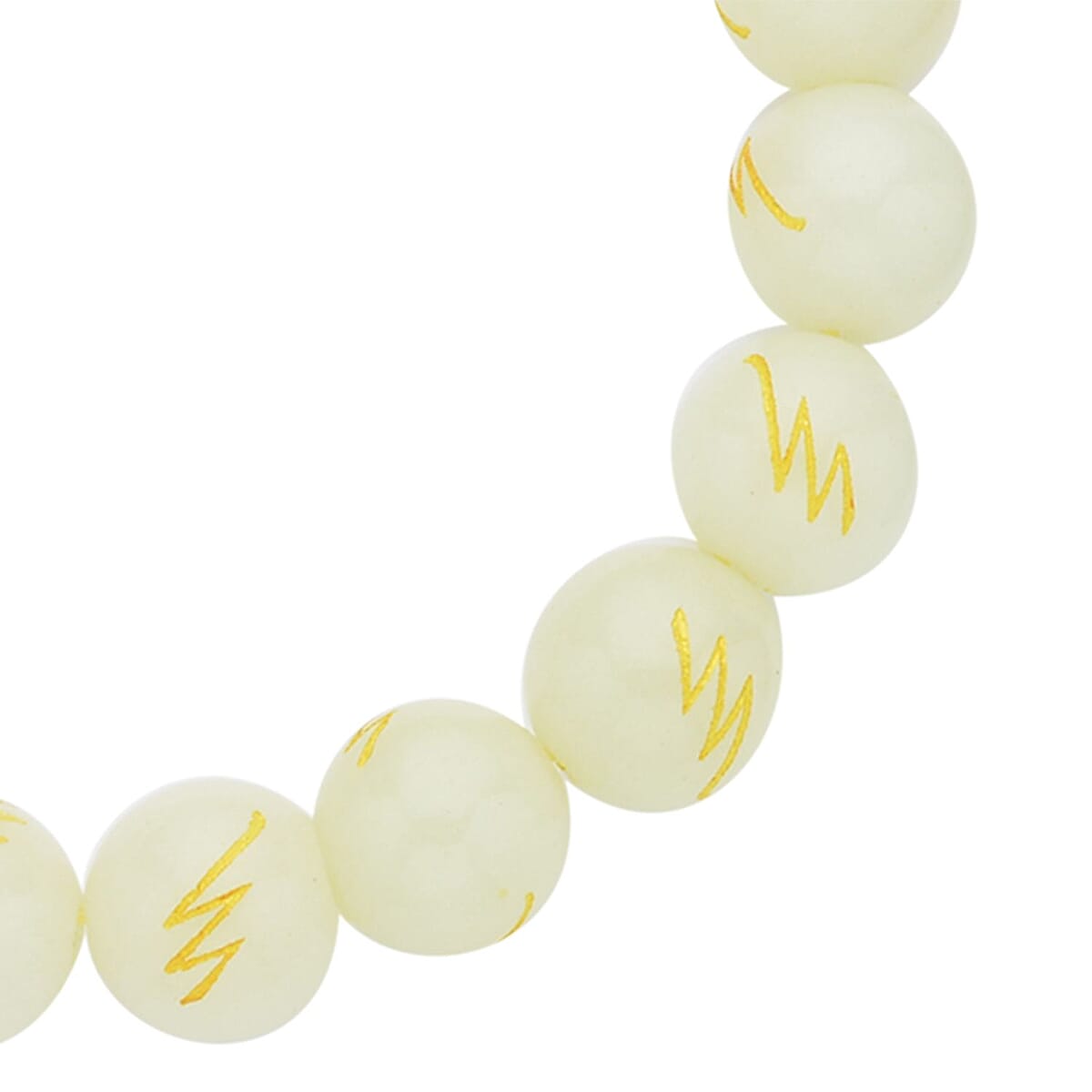 Luminous Seiheki Reiki Power Symbol Engraved Beaded Stretch Bracelet 122.50 ctw image number 4