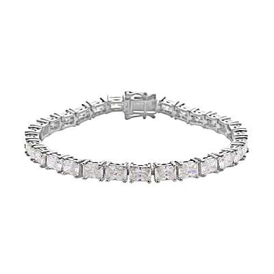 Radiant Cut Moissanite Tennis Bracelet in Platinum Over Sterling Silver (6.50 In) 15.50 ctw
