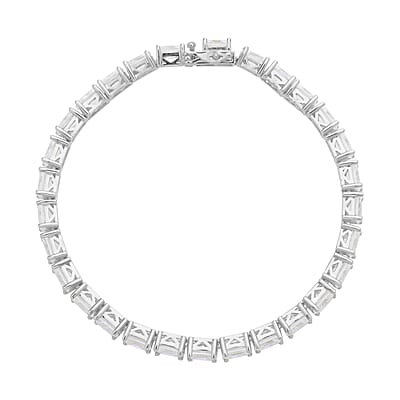 Radiant Cut Moissanite Tennis Bracelet in Platinum Over Sterling Silver (6.50 In) 15.50 ctw