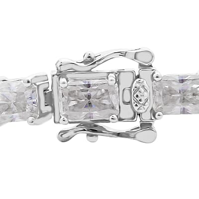 Radiant Cut Moissanite Tennis Bracelet in Platinum Over Sterling Silver (6.50 In) 15.50 ctw
