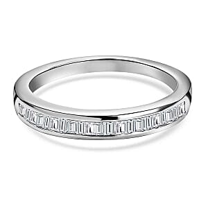 White Diamond 0.25 ctw Ring in Platinum Over Sterling Silver (Size 10)