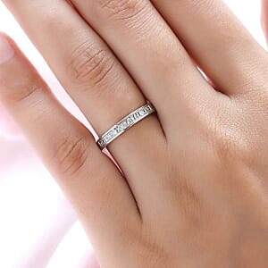 White Diamond 0.25 ctw Ring in Platinum Over Sterling Silver (Size 10)