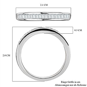 White Diamond 0.25 ctw Ring in Platinum Over Sterling Silver (Size 10)