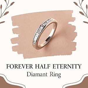 White Diamond 0.25 ctw Ring in Platinum Over Sterling Silver (Size 10)