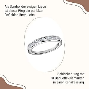 White Diamond 0.25 ctw Ring in Platinum Over Sterling Silver (Size 10)