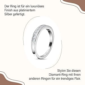White Diamond 0.25 ctw Ring in Platinum Over Sterling Silver (Size 10)