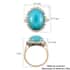 Luxoro 10K Yellow Gold Premium Sleeping Beauty Turquoise and G-H I2-I3 Diamond Halo Ring (Size 6.0) 7.15 ctw image number 5