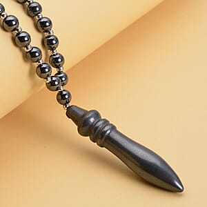 Hematite 250.00 ctw Beaded Men's Necklace 20-22 Inches in Silvertone