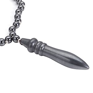 Hematite 250.00 ctw Beaded Men's Necklace 20-22 Inches in Silvertone