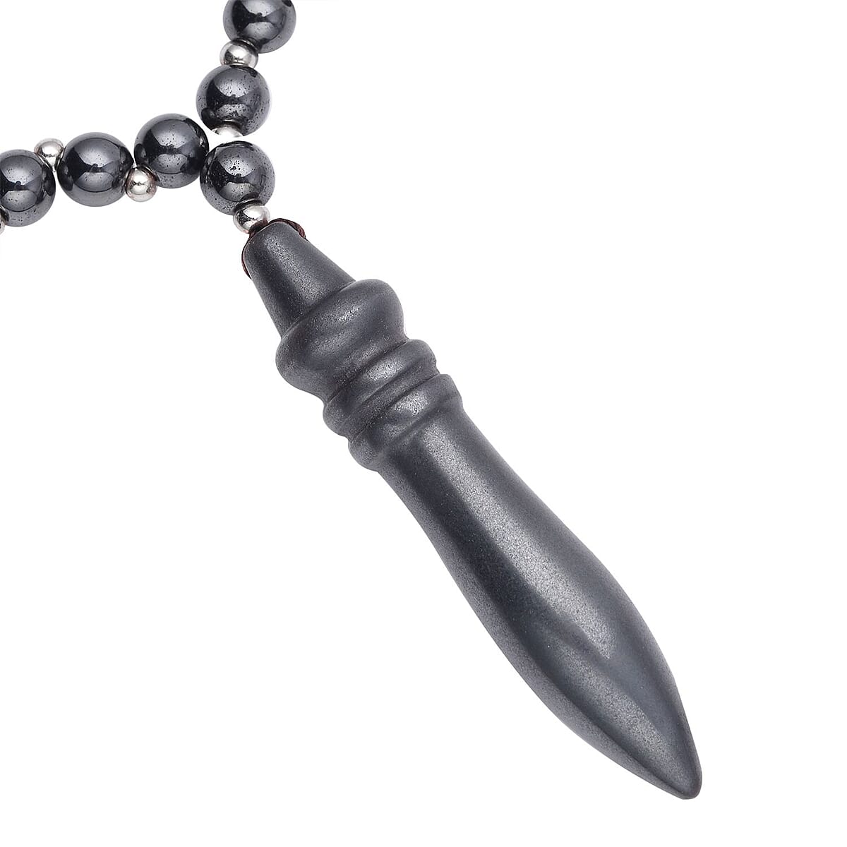 Hematite 250.00 ctw Beaded Men's Necklace 20-22 Inches in Silvertone image number 3