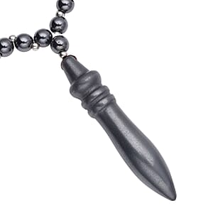 Hematite 250.00 ctw Beaded Men's Necklace 20-22 Inches in Silvertone