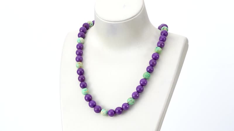 Peru Turquoise and Phosphosiderite Beaded Necklace 20-22 Inches in Rhodium Over Sterling Silver 349.50 ctw