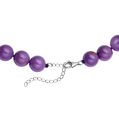 Peru Turquoise and Phosphosiderite Beaded Necklace 20-22 Inches in Rhodium Over Sterling Silver 349.50 ctw